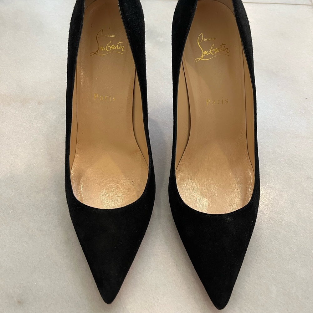Christian Louboutin Kate Black Suede Pumps 85mm Size 38